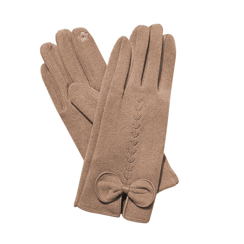 

Ladies Winter Fashion Outdoor Riders Thicken Warm Gloves Bowknot Velvet Touch Screen Gloves One Size