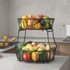 Fruit Basket Kitchen Storage Rack Double-Layer Design Strong Load-bearing Rust-Proof