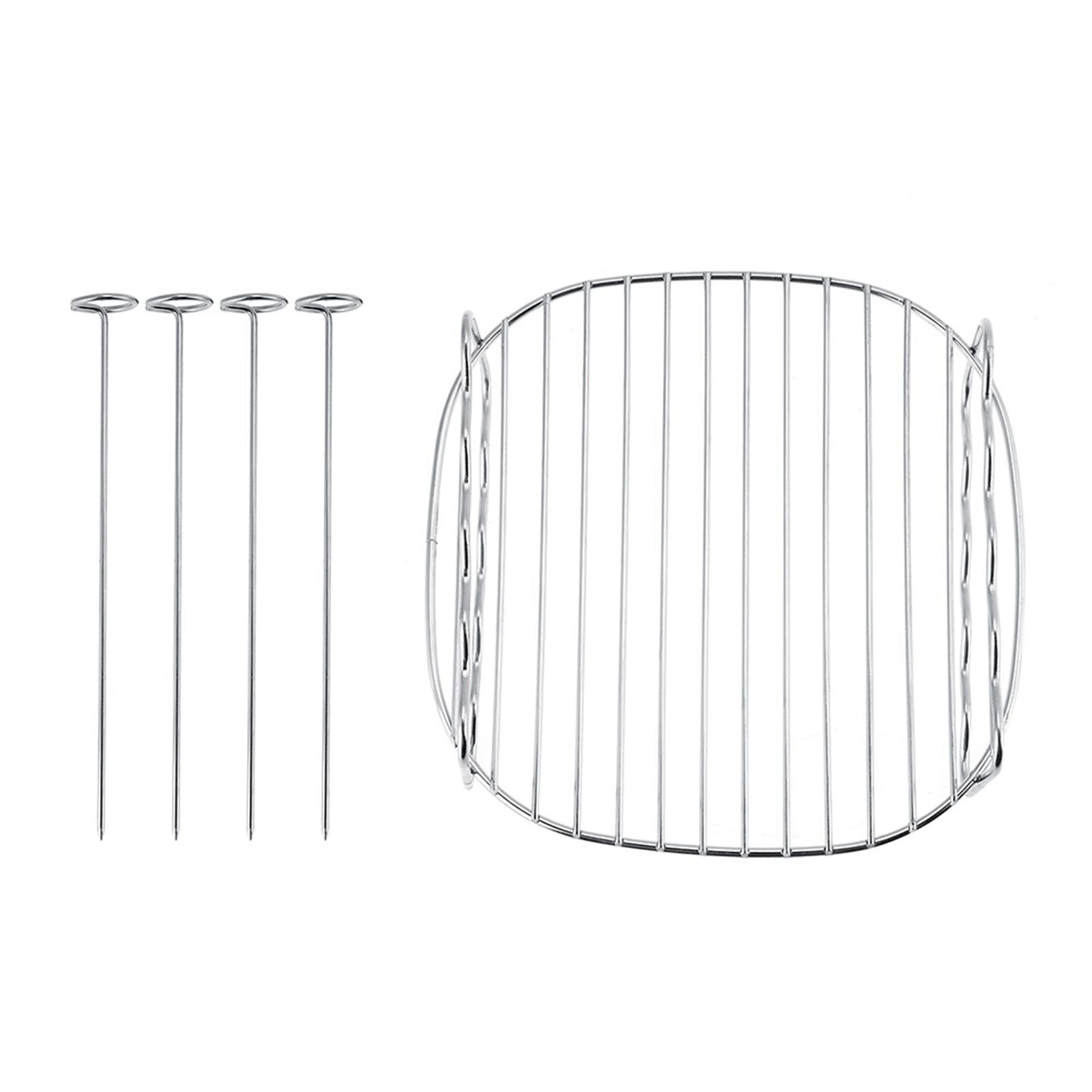 Fryer Rack Accessories, Replacement BBQ Rack Double Layer Rack Skewers Baking Tray for     Fryer Accessories