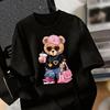 Russia Streetwear Unisex T Shirt Cute Lazy Cat Hip Hop Bear Rabbit Graffiti Multiple Cartoon Design Printed Cotton Graphic Tee