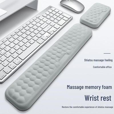 Memory Foam Wrist Support Mouse Pad with Silicone Keyboard Hand Rest