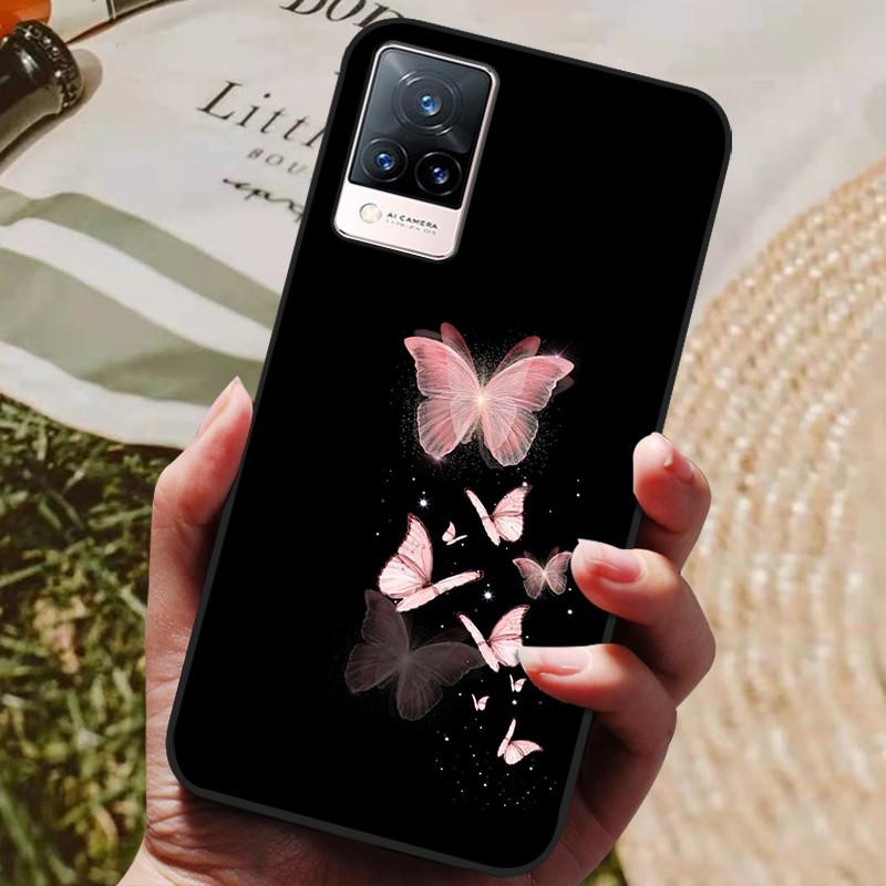 Dla Etui Coque vivo V21e Silikonowe Etui na Telefon z Tylną Pokrywą Dla vivo V21e Etui Miękki Bumper Funda na vivo V2061 V21 e V 21e 6.44" Torba