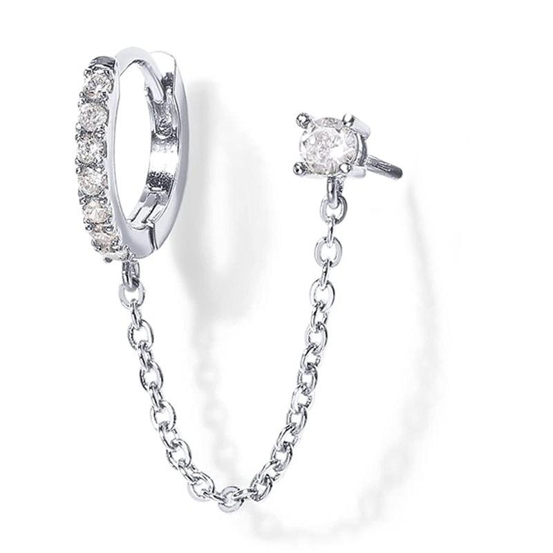 1Pc Fashion Fashion Single Earrings Chain Earrings Earrings Ear Buckles Fashion Hip Hop Earrings