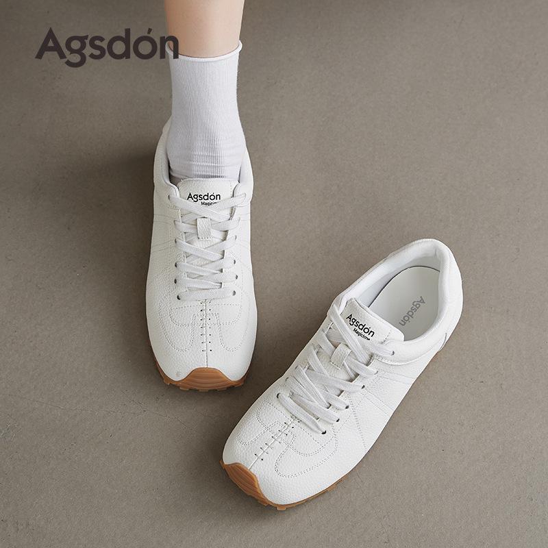 Augustine White German Training Shoes Women's 2025 New Autumn Great-looking Soft-soled Flat-soled Forrest Gump Casual White Shoes