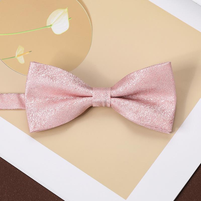 Men'S Fashion Bow Tie Color Woven Jacquard Double Striped Small Flower Business Retro Suit Shirt Bow
