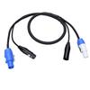 Extension Cable Fit for PowerCon Professional 23AWG AC Power 3 Pin XLR Signal Combo Cable for Stage Lighting Concerts