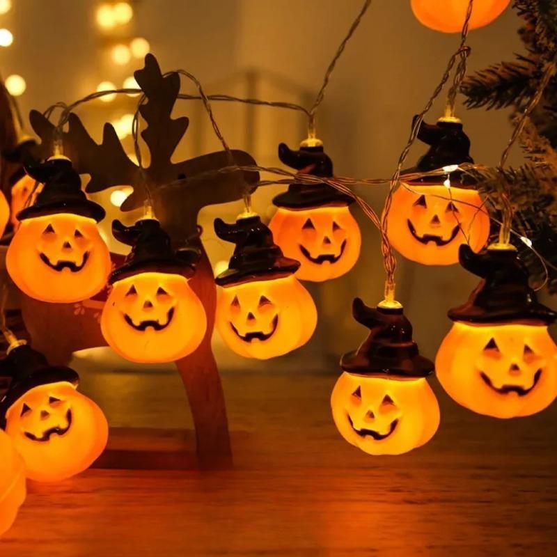 Solar LED Hallowen String Light Terror Skull And Pumpkin Colorful Wind Chime Lamp Outdoor Waterproof Solar Light For Hallowen