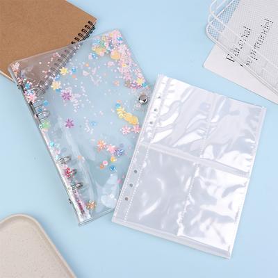 A5 Binder Case Personal Notebook Protector 25 A5 4-panel Pages Colorful Cover Simple Handbook PVC Diary Notebooks