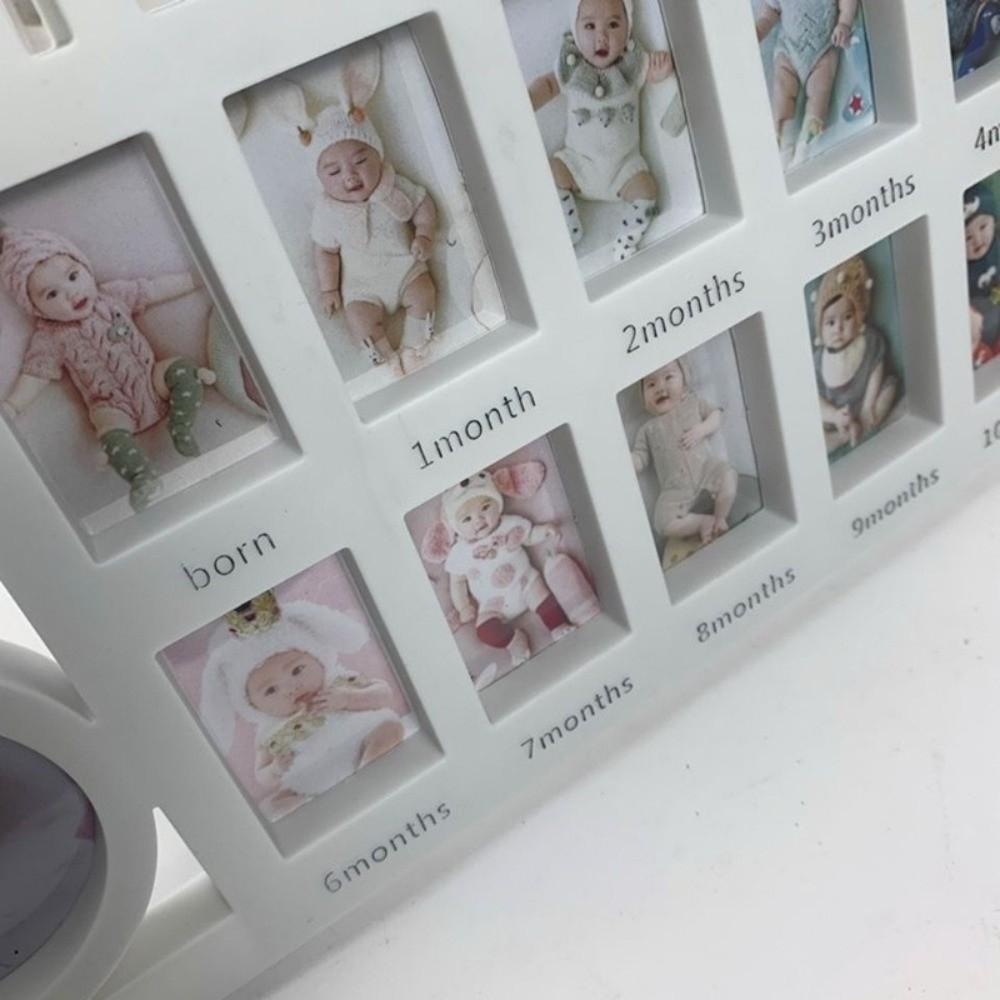 0-12 Months Pictures Newborn Photo Frame PP Commemorative Album Cute Baby Keepsake Frame