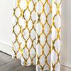 Geometric Gold Foil Sheer Curtains – Set of 2 Panels, Semi-Blackout, Light Filtering Window Curtains