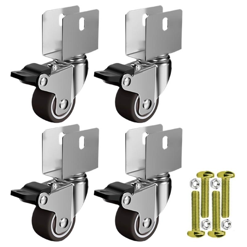 

4Pcs 1.25inch Soft Rubber Swivels Casters Heavy Duty Furniture Wheel Castor for Platform Trolley Chair Enduring