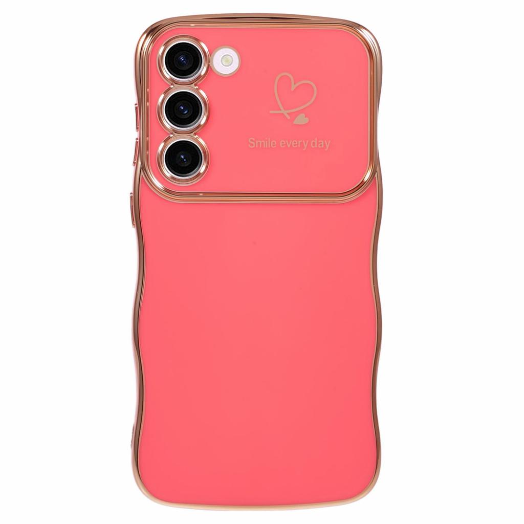 For Samsung Galaxy S23 Case Love Hearts TPU Phone Cover Curly Wave Frame Large Window