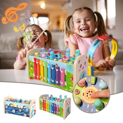 7 em 1 Música Educação Infantil Martelo Brinquedo Mês 12-36 Brinquedo Educativo Habilidade Motora Peixe E6W0