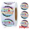 100-500Pcs Rainbow Laser Thank You Stickers 1Inch Small Business Stickers Adhesive Labels For Boutiques Wrapping Supplies