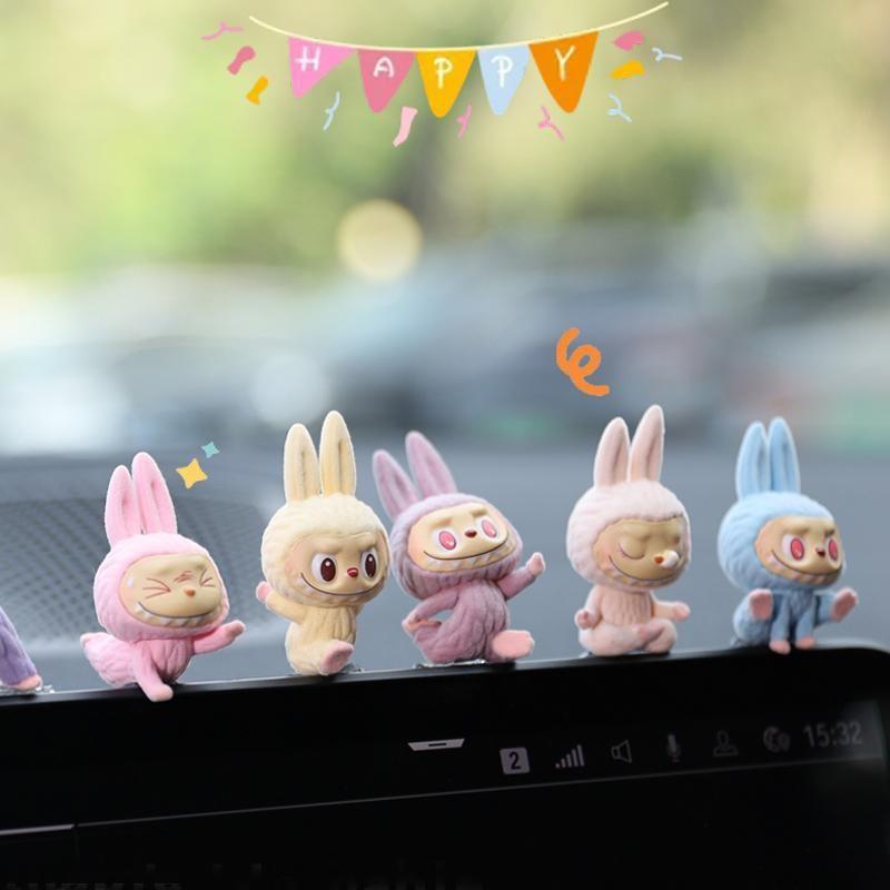 Car Display Screen Ornaments, Center Console, Car Cartoon Decoration, Yoga Labubu, Car Interior Accessories, Toys
