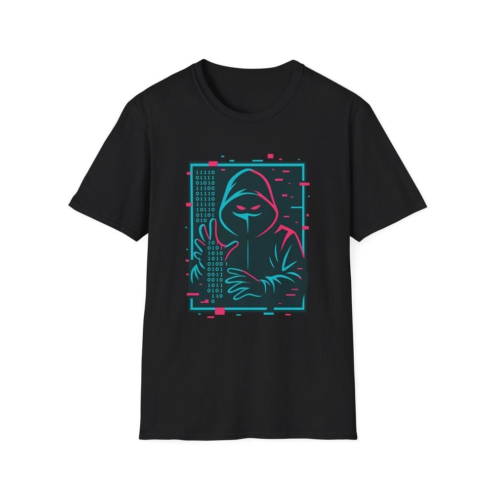 

Unisex Softstyle T-Shirt – Masked Hacker Graphic Tee, Rogue, Techcore Vibes M