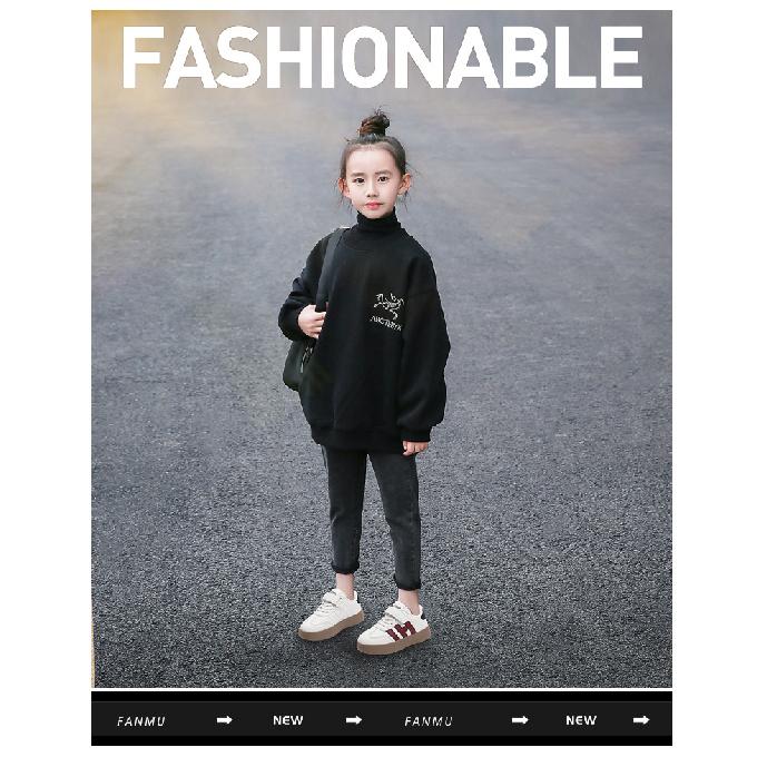 Mädchen Weiße Sneaker, Frühling und Herbst Neue Fleecegefütterte Sportschuhe, Freizeitschuhe für Ältere Kinder und Studenten