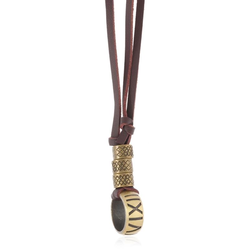 Fashionable Metal Letter Ring Leather Necklace For Women Adjustable Suede Cord Sturdy Alloy Jewelry Gift
