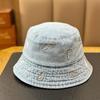 Vintage Paisley Denim Bucket Hat Women Men Washed Cotton Sun Protection Fisherman Cap Korean Style Outdoor Retro Basin Hat