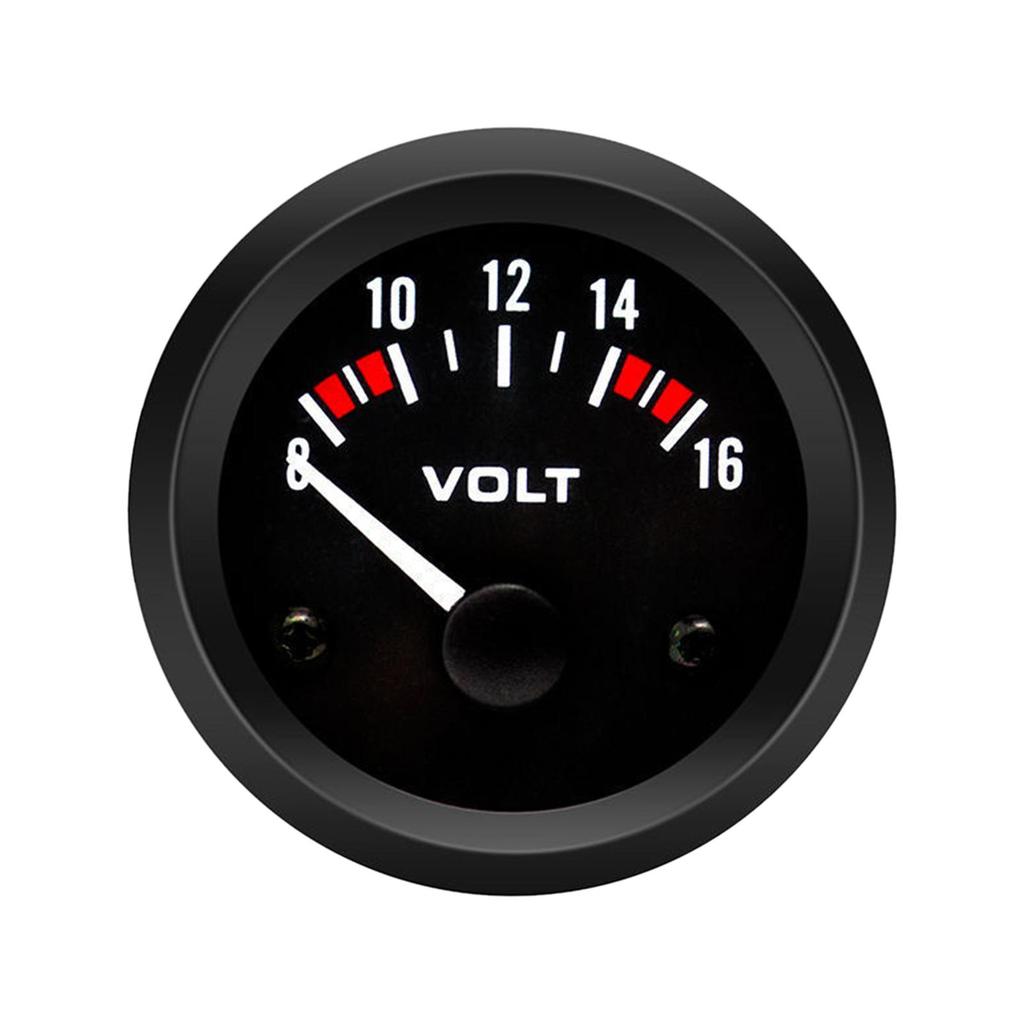 Car Voltmeter Guage with Black Dial and Round Pane 12V Universal for Repair Modification Durable Automotive Accessories premium