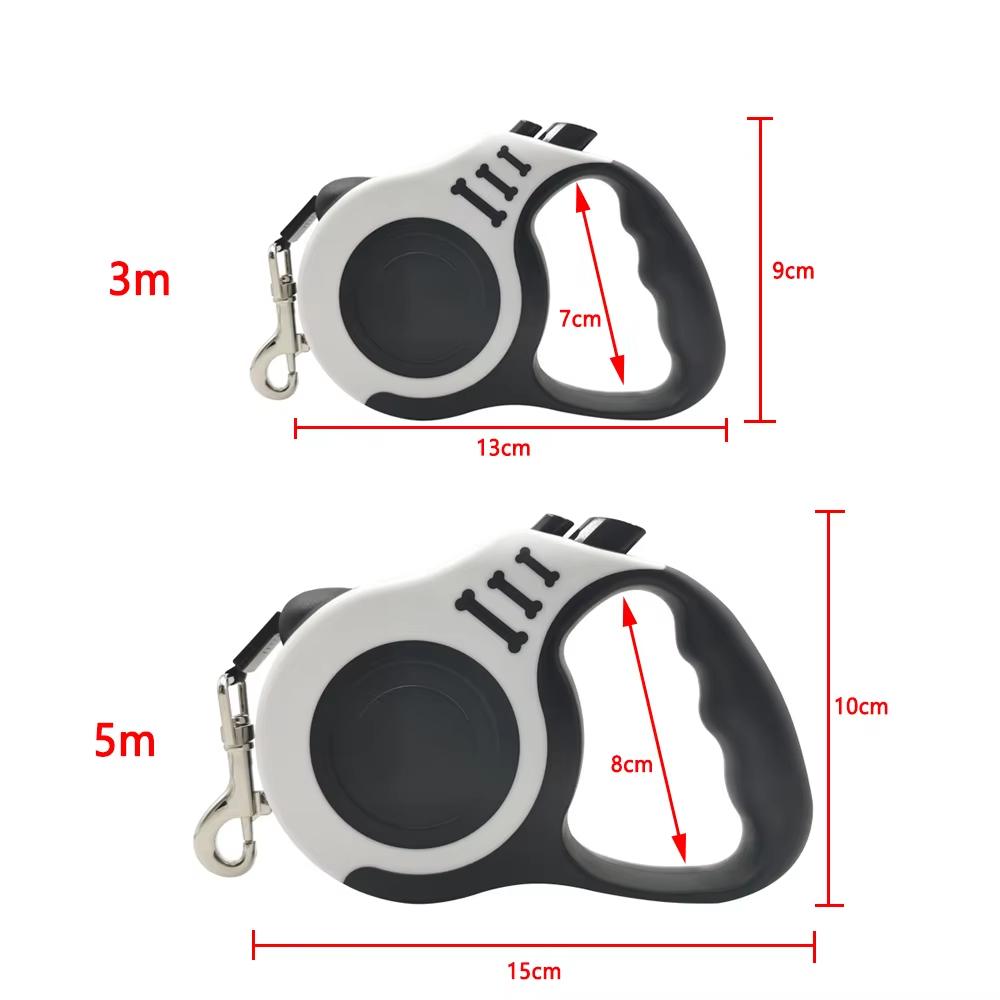 3M 5M Retractable Dog Lead for Small Dogs Puppies Extendable Pet Leash Ergonomic Handle Easy Control for Daily Walking Training