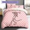 The Pink Panther Pattern Bedding Quilt Set  Home Decoration  Gift (1 * Duvet Cover + 2 * Pillowcase  Without Core)