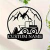 Metal Wall Sculpture Excavator Mountain Custom Name Number Personalized Gift Art Sign
