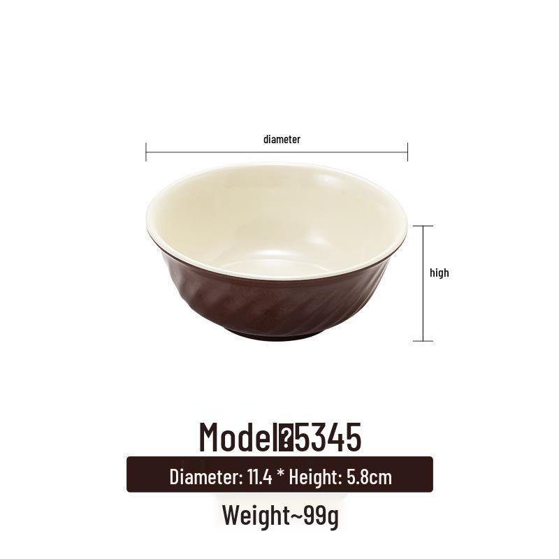 Melamine White Noodle Bowl, Imitation Porcelain, Large Plastic Soup/Rice Bowl for Commercial Use.