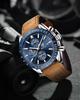 BY BENYAR Chronograph Analog 30M Water Leather Strap Quartz Gift for Available In and Blue Men's Watch, Resistant, Simple, Stylish, Popular, Formal,