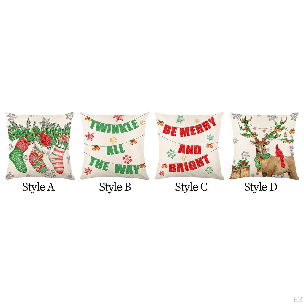 Christmas Pillow Cover Decorative Pillowcases Creative Square Cushion Case for Holiday
