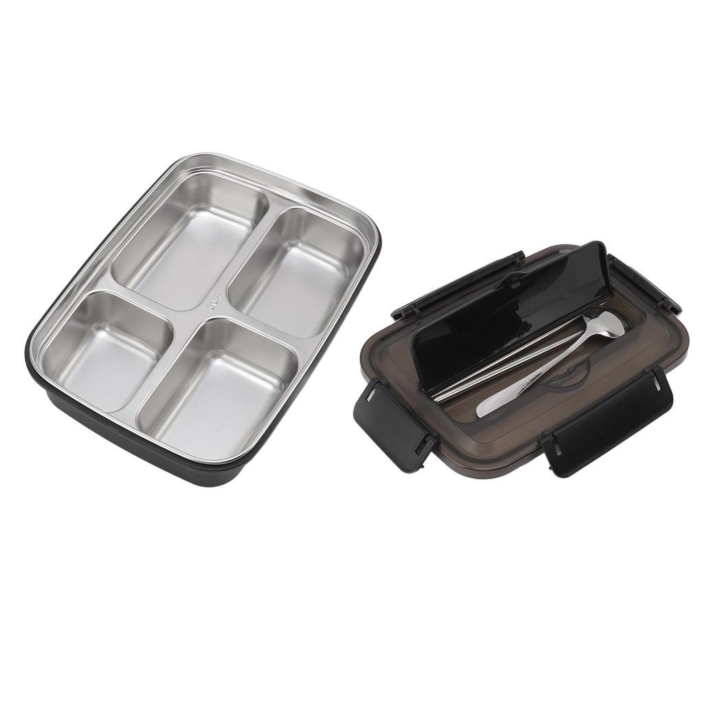 Pojemnik na lunch 3 przegródki Stal nierdzewna 304 Plastik Pasująca łyżka Pałeczki Przenośne pojemniki na lunch do biura