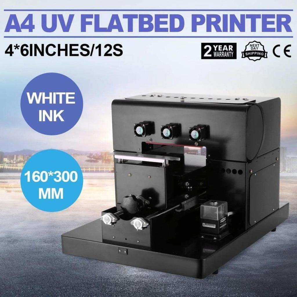 SIHAO A4 Flatbed UV Printer with 1440 DPI Resolution, 90W Power, and 6.5"x12" Max Print Size