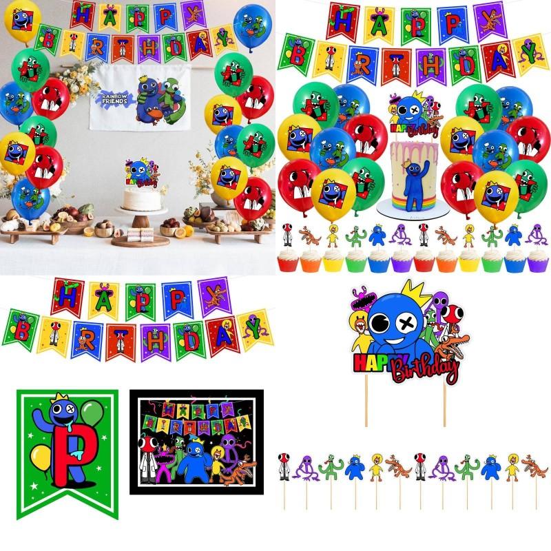 Rainbow Theme Friends Birthday Party Supplies Balloon Banner Cake Decor Toppers
