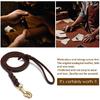 FOCUSPET Leather Dog Leash 6 Ft Leather Dog Training Leash Pet Braided Dog Leash for Large Medium Leads Rope Dogs Walking&Training (1/2 Inch,Brown)