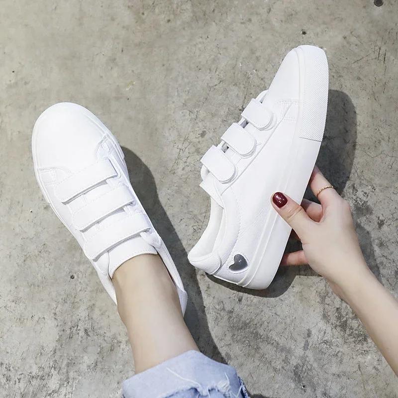 

Women Sneakers Fashion Breathble Vulcanized Shoes Pu Cute Cat Cartoon Lace Up Casual White Women Shoes De Mujer Female 40