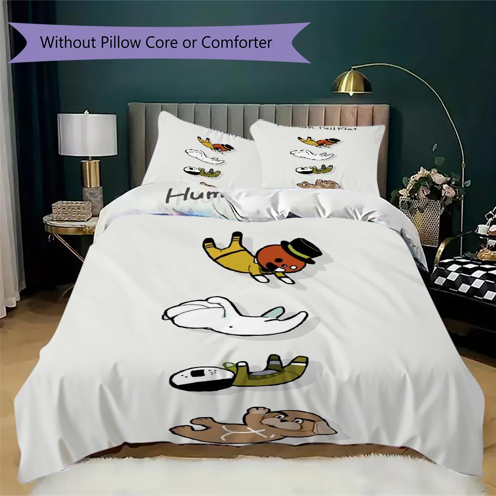 human fall flat Pattern Bedding,Quilt Set Quilt Cover Pillowcase Home Birthday Gift(1 * duvet cover + 2 * pillowcase, without core)_lx