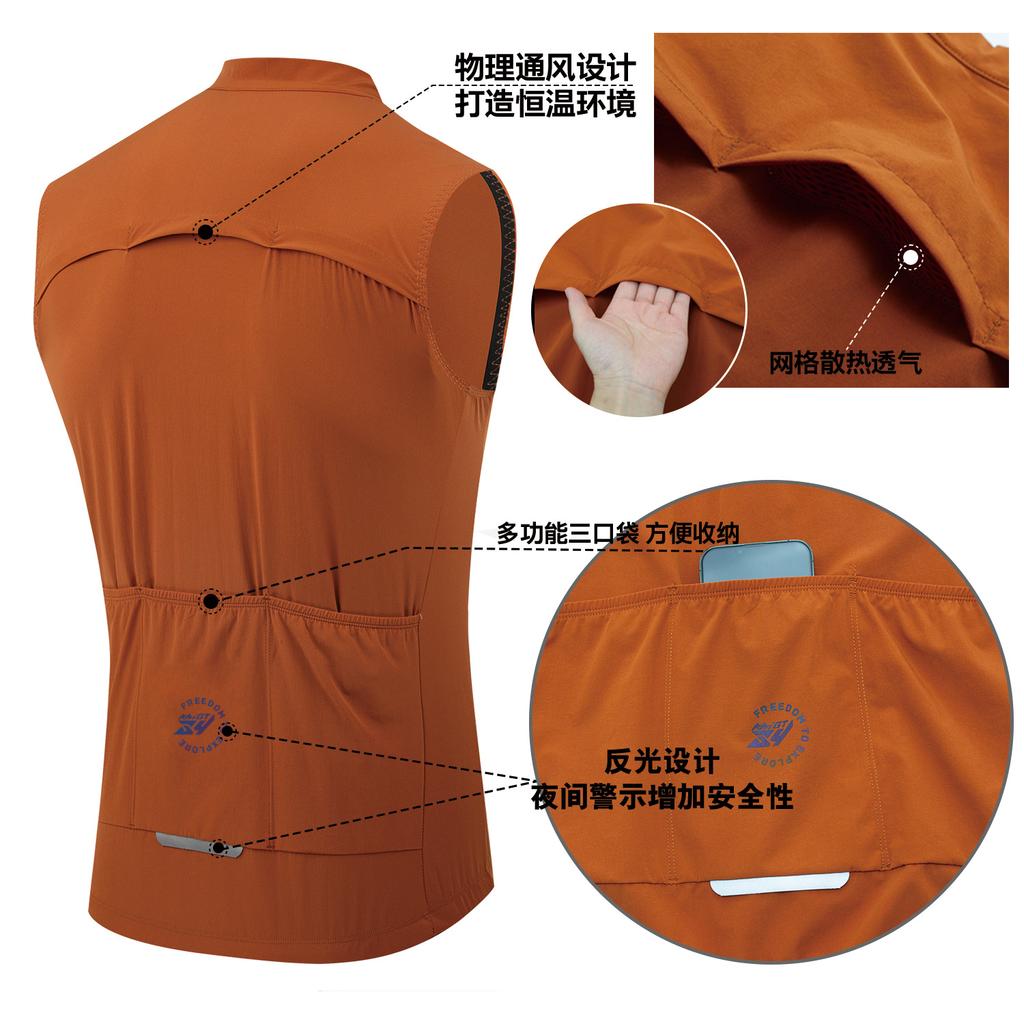 ZYKNIGT Bicycle Riding Vest Men and Women Light and Breathable Road Bike Riding Vest Windproof and Rainproof Spring and Autumn