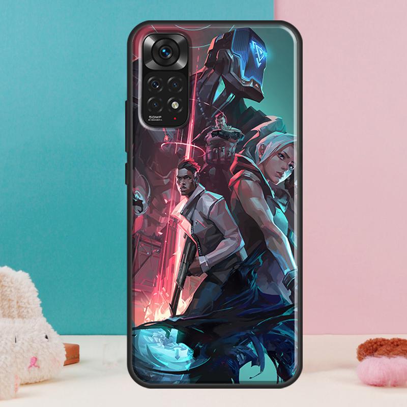 V-Valorant Case For Xiaomi Redmi Note 12 11 10 9 8 Pro 9S 10S 11S 12S Redmi 12C 9A 9C 10A 10C Coque