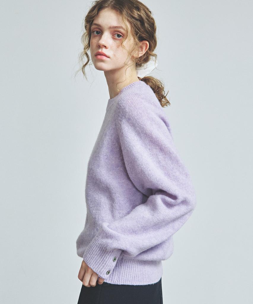 KNITTED Shaggy Dog 100% Wool Round Knit Lavender