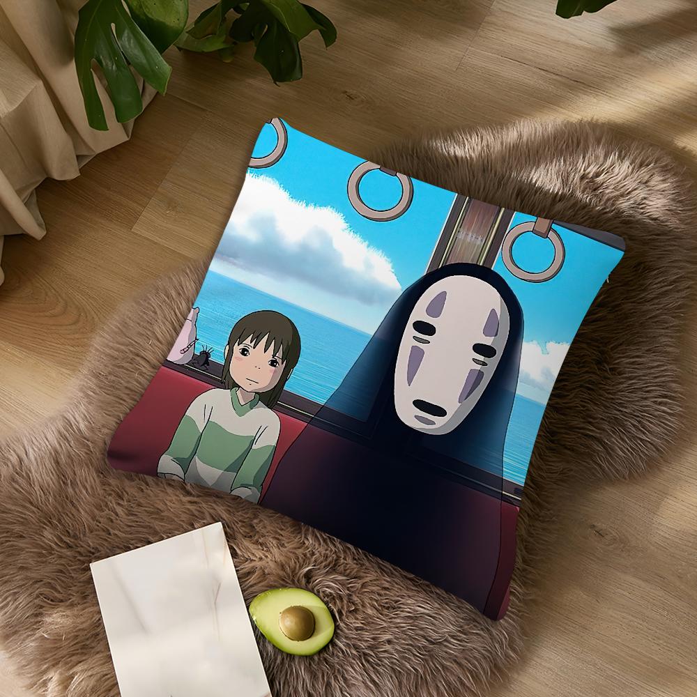 Anime S-Spirited A-Away Kissenbezug Wohnzimmer Akzent Sofa Rückenstütze Quadratisch Lounge Entspannender Nickerchen Begleiter Kissenhülle