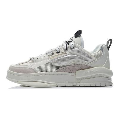 Li Ning Wu Dao Zen Fabric Synthetic Leather Suede Low-Top Skate Shoes Men Sneaker White AGCR271-2