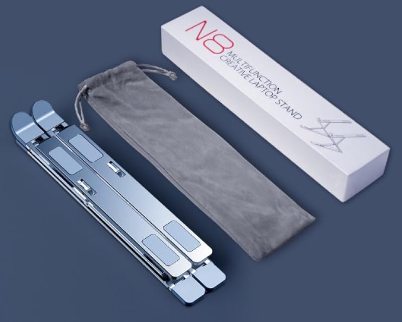 Laptop tablet adjustable made of aluminum storage bag 1pcs stand, stand, stand, foldable, angle, alloy, silver, included,
