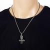 Men's Titanium Steel Cross Pendant Necklace with Retro Inscription