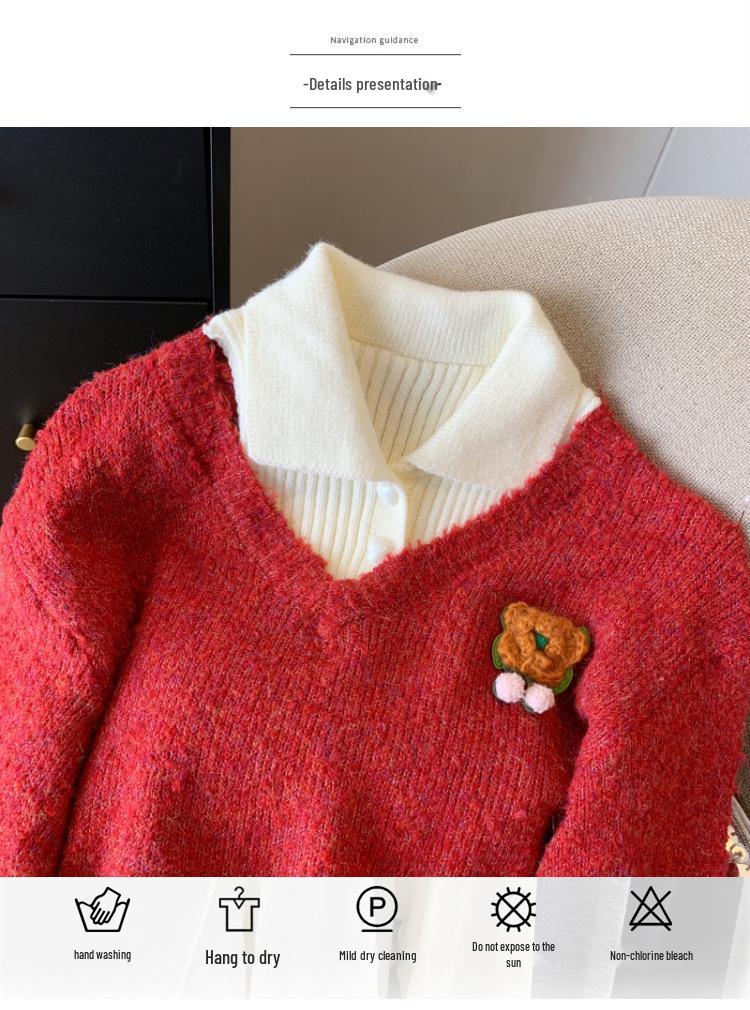 New Arrival: Sweet Autumn/Winter Short Slimming Sweater Set - Hot Girl Pure Desire Style