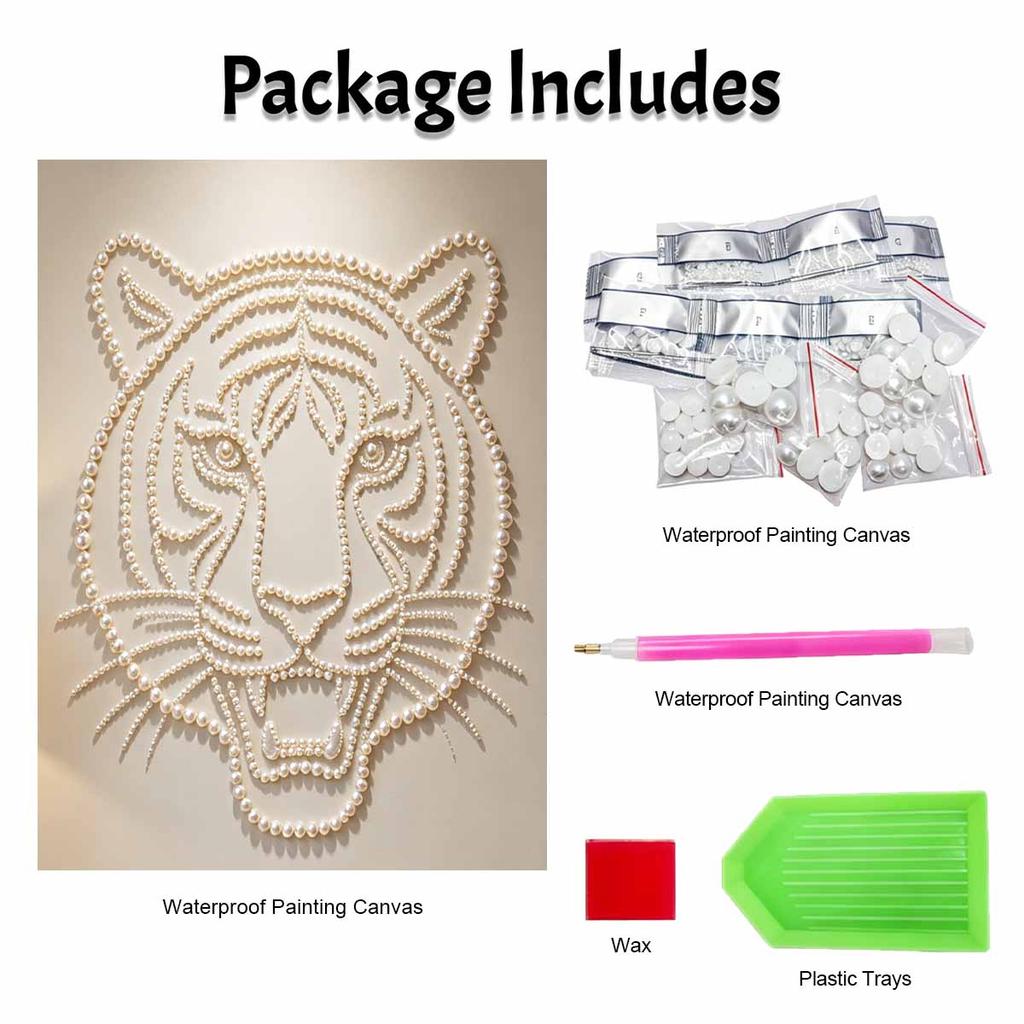 5D DIY Pearl Diamond Painting Kit Majestic Tiger Full Drill Embroidery Mosaic Art Home Wall Decor Gift