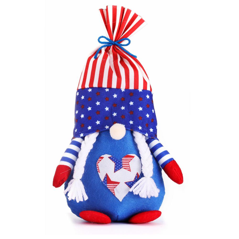 American Independence Day Couple Rudolph Faceless Doll Ornament
