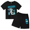 Summer Printed Short Sleeve T-Shirt and Shorts 2-Piece Set Sportswear Casual Fashion Kids Boys and Girls Fan Outfit