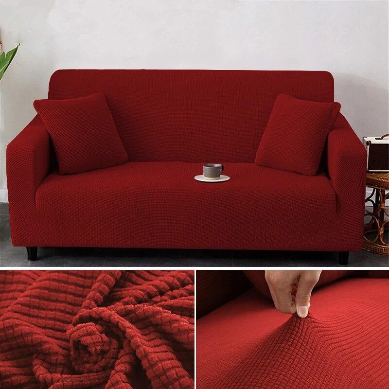 1/2/3/4 Seater Thicken Elastic Jacquard Sofa Cover Slipcover Stretch Polar Fleece L Shape Corner Sofa Covers for Living Room