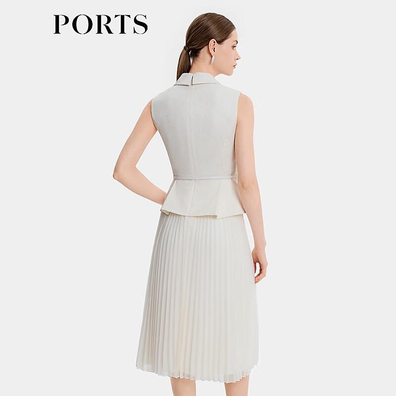 PORTS Women's Classic 2-in-1 Sleeveless Pleated Dress