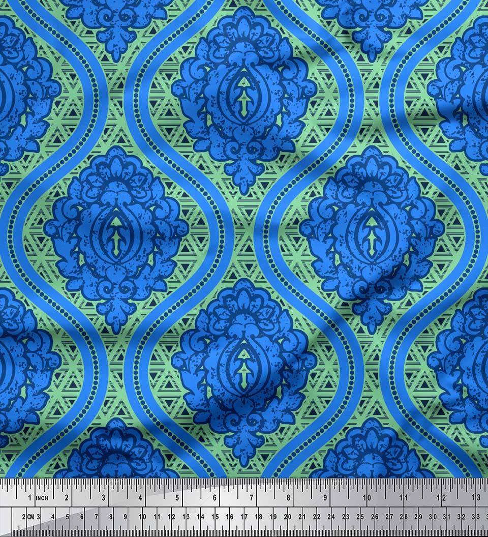 

Soimoi Green Japan Crepe Satin Fabric Floral Damask Print Fabric by metre 42 Inch 42 Inch Wide - Poly Crepe фіолетовий